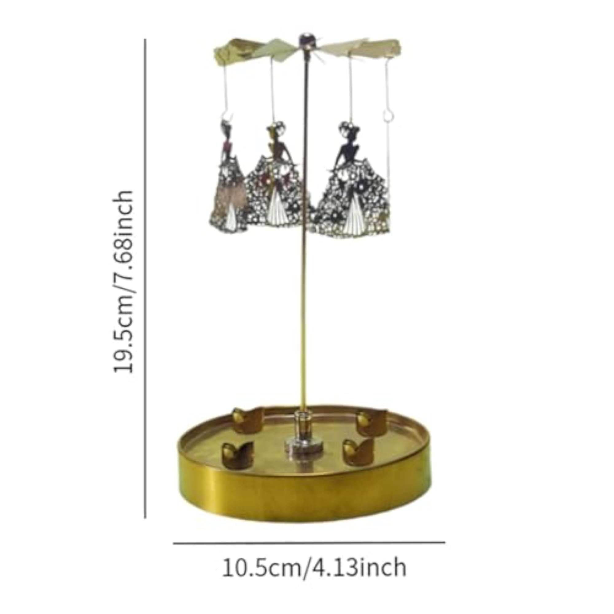 Spinning Candle Holder Rotating Princess Pattern